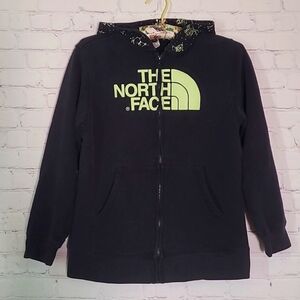 The North Face Glow in The Dark Logo Galaxy Hoodie Sweatshirt Black Youth Sz L